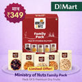 Premium Dry Fruits Combo Pack – Pack of 5 Healthy Nuts Family Box