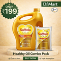 Saffola Gold Refined Edible Oil Combo Pack (Jar + 1L Free Pouch) – Heart Healthy Oil